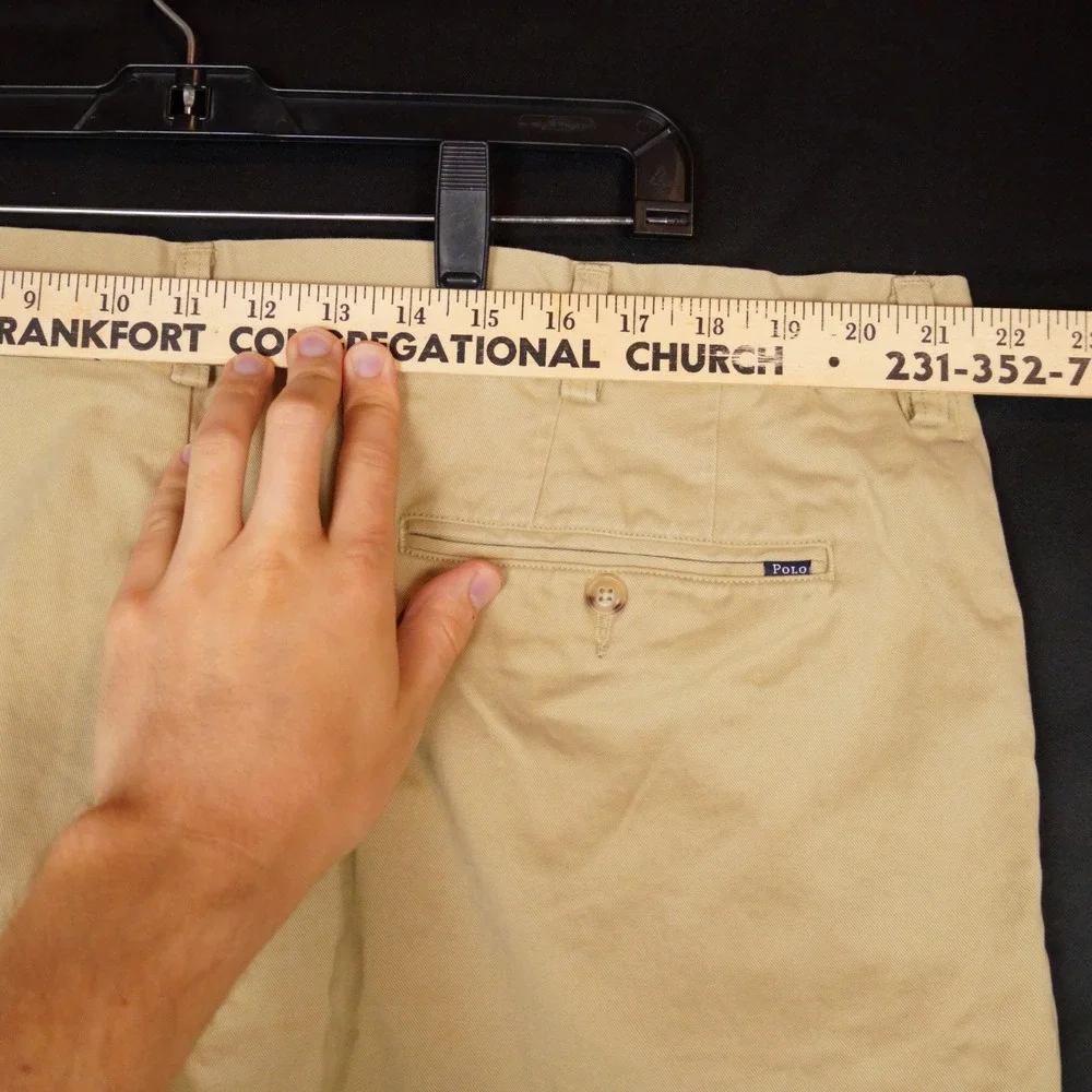Polo Ralph Lauren Chino Shorts Mens 42 Tan Khaki Classic Fit Cotton Casual